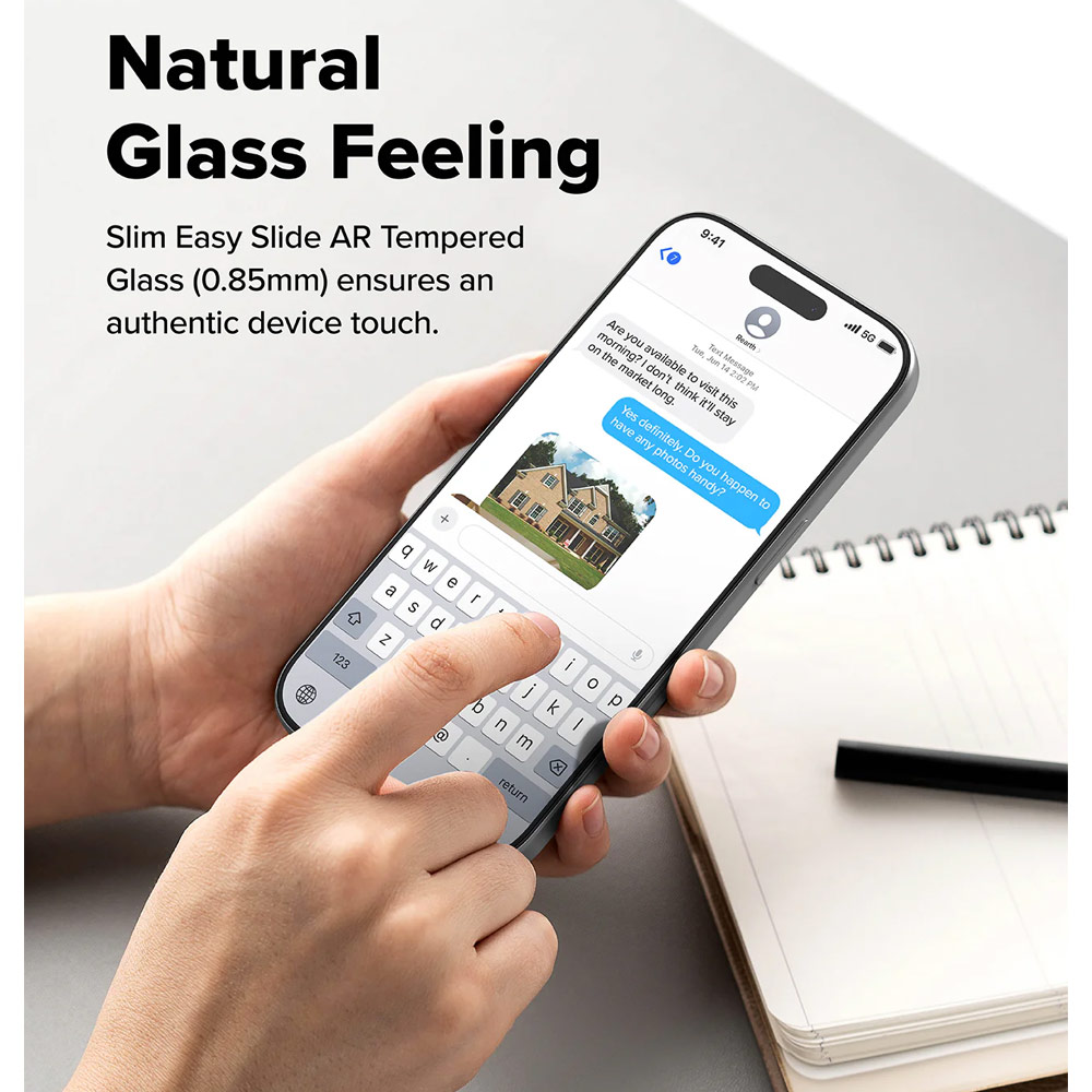 Picture of Apple iPhone 17 Pro 6.3 Screen Protector | Ringke Easy Slide Tempered Glass Screen Protector for iPhone 17 Pro Max 6.3 (Anti Reflection)