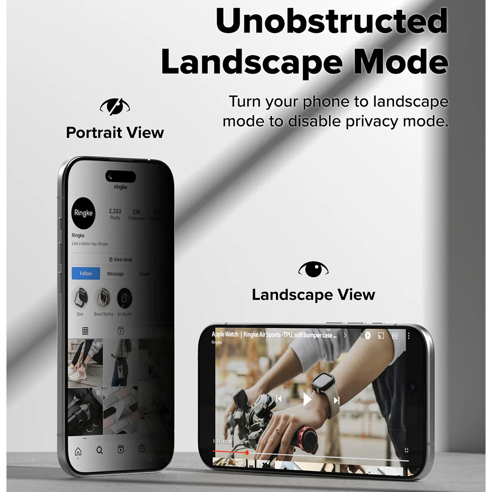 Picture of Apple iPhone Air 6.5 Screen Protector | Ringke Easy Slide Privacy Tempered Glass Screen Protector for iPhone 17 Air 6.5  (Privacy) 2pcs