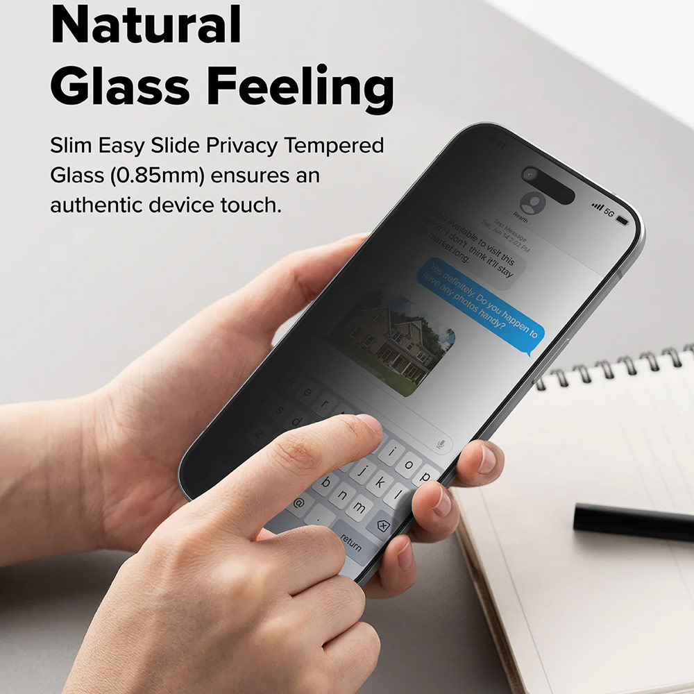Picture of Apple iPhone Air 6.5 Screen Protector | Ringke Easy Slide Privacy Tempered Glass Screen Protector for iPhone 17 Air 6.5  (Privacy) 2pcs