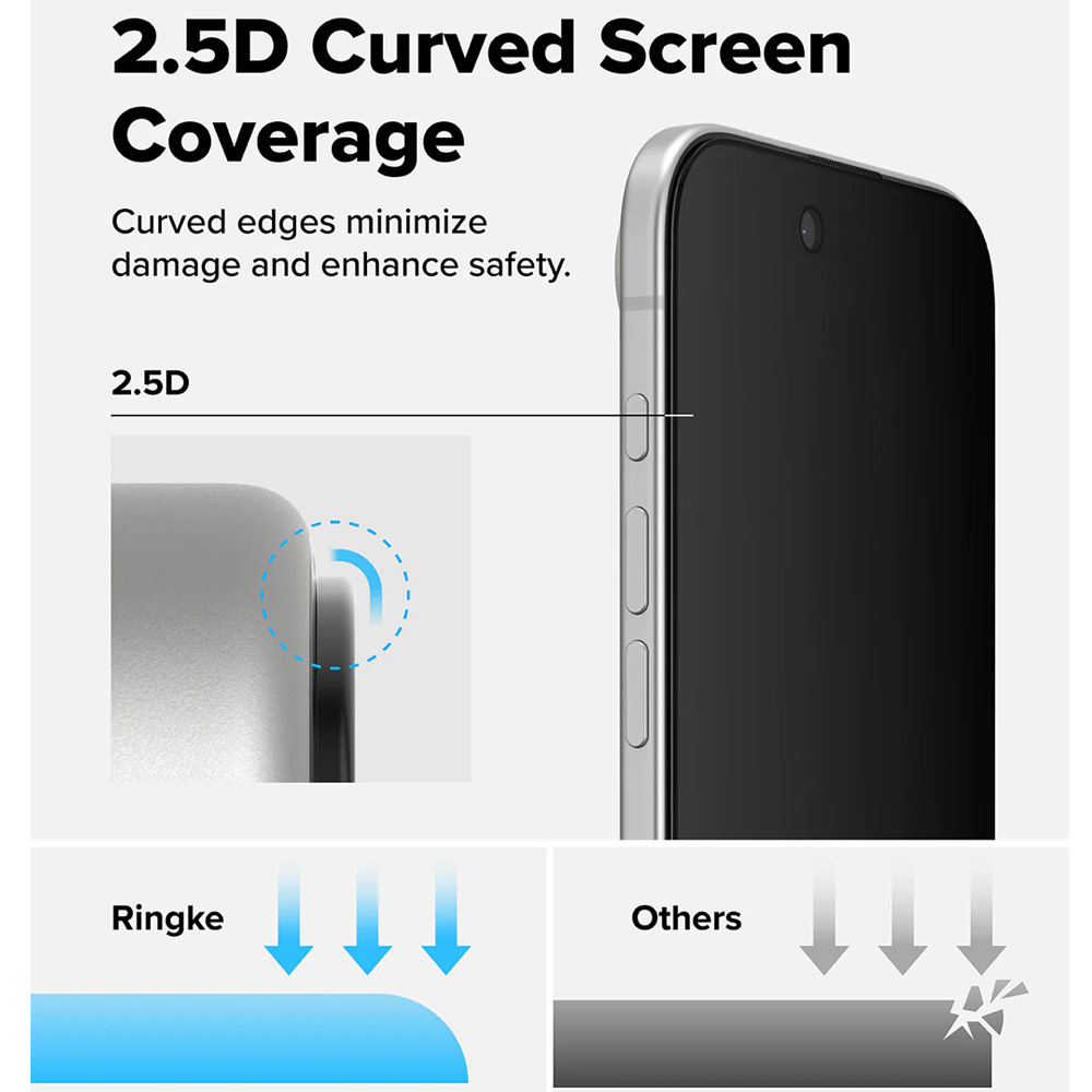 Picture of Apple iPhone Air 6.5 Screen Protector | Ringke Easy Slide Privacy Tempered Glass Screen Protector for iPhone 17 Air 6.5  (Privacy) 2pcs