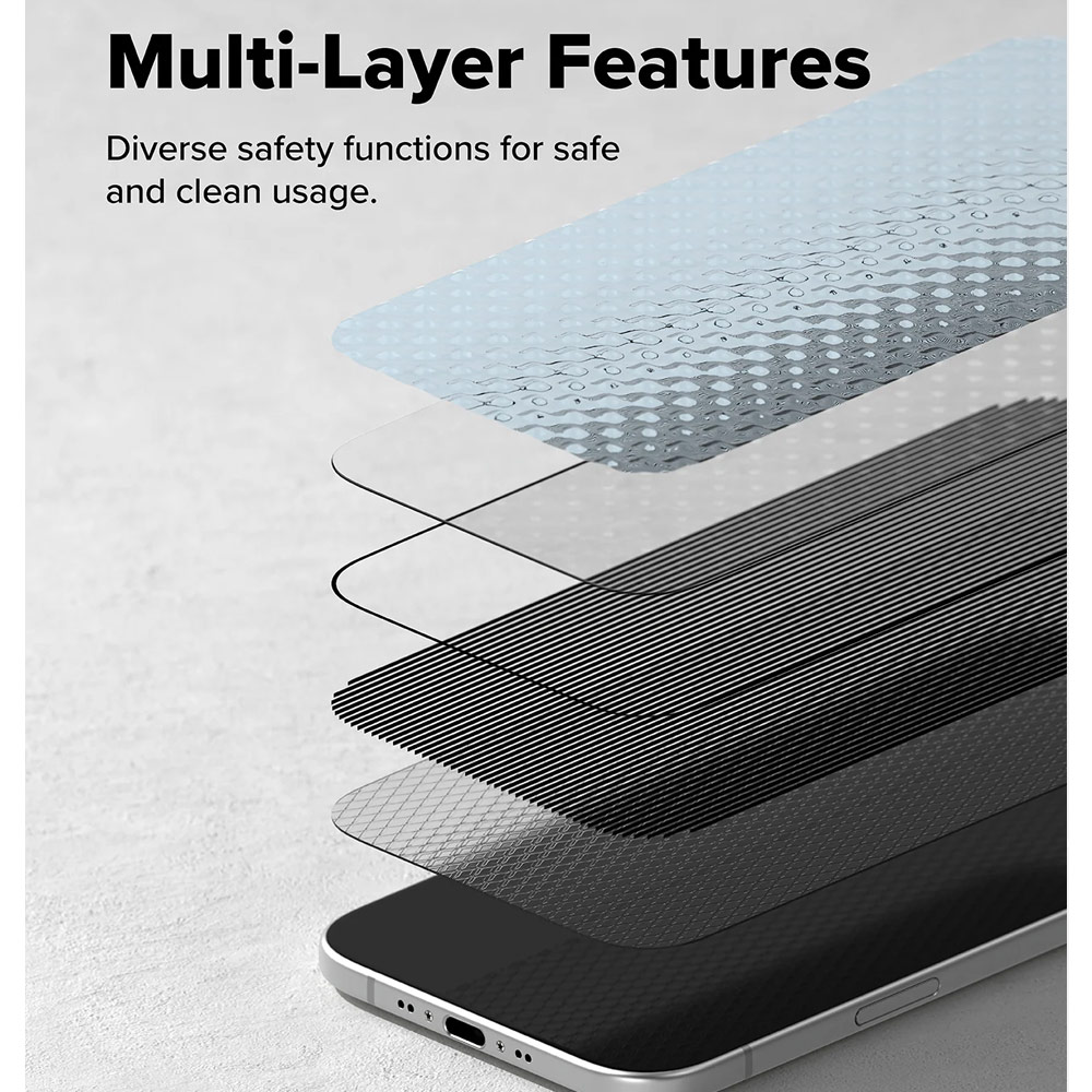 Picture of Apple iPhone Air 6.5 Screen Protector | Ringke Easy Slide Privacy Tempered Glass Screen Protector for iPhone 17 Air 6.5  (Privacy) 2pcs