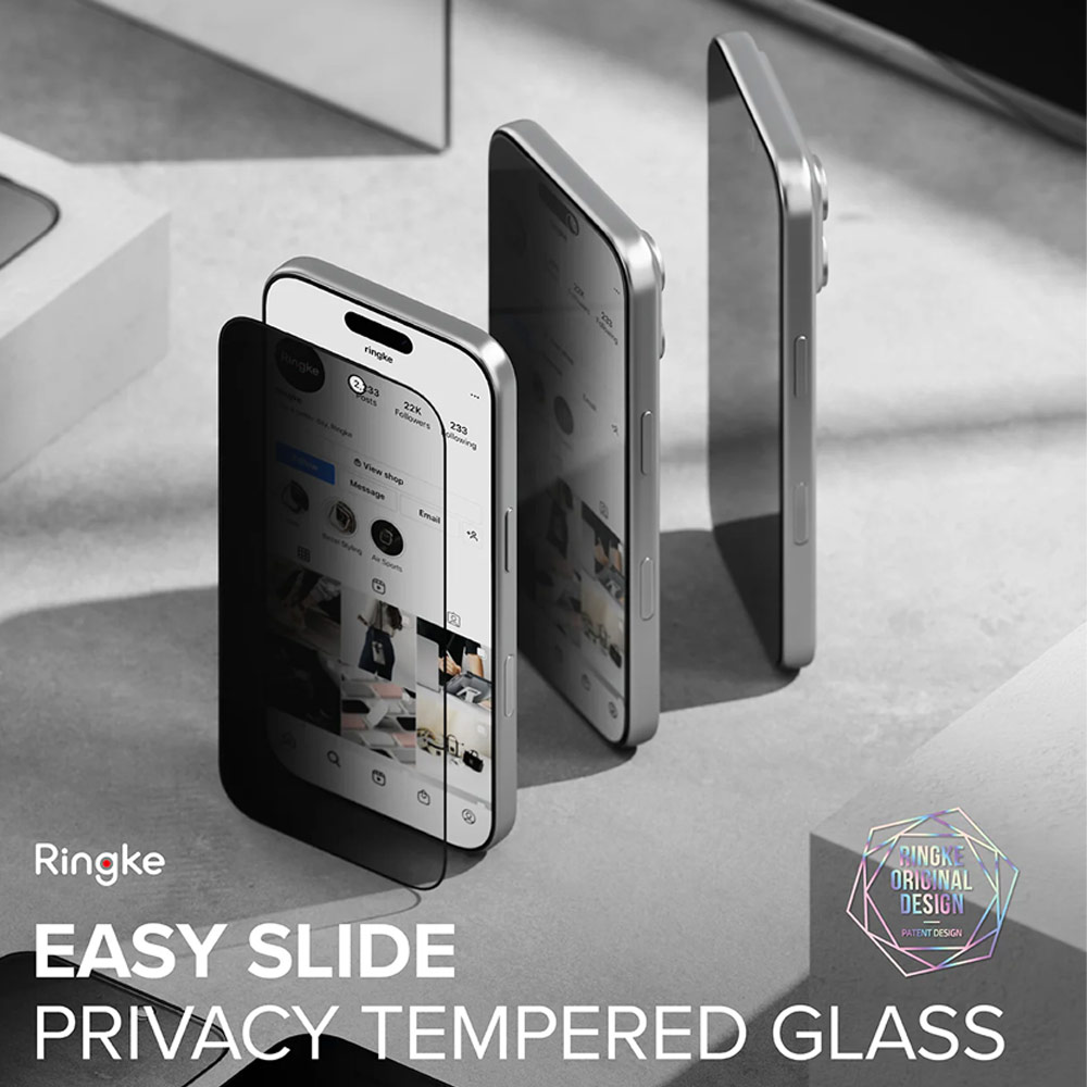 Picture of Apple iPhone 17 6.3 Screen Protector | Ringke Easy Slide Privacy Tempered Glass Screen Protector for iPhone 17 6.3  (Privacy) 2pcs
