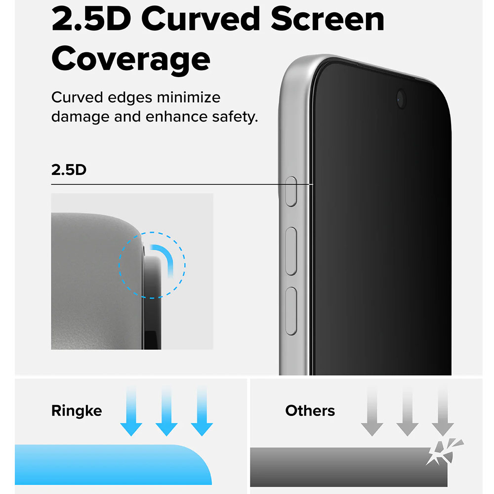 Picture of Apple iPhone 17 6.3 Screen Protector | Ringke Easy Slide Privacy Tempered Glass Screen Protector for iPhone 17 6.3  (Privacy) 2pcs