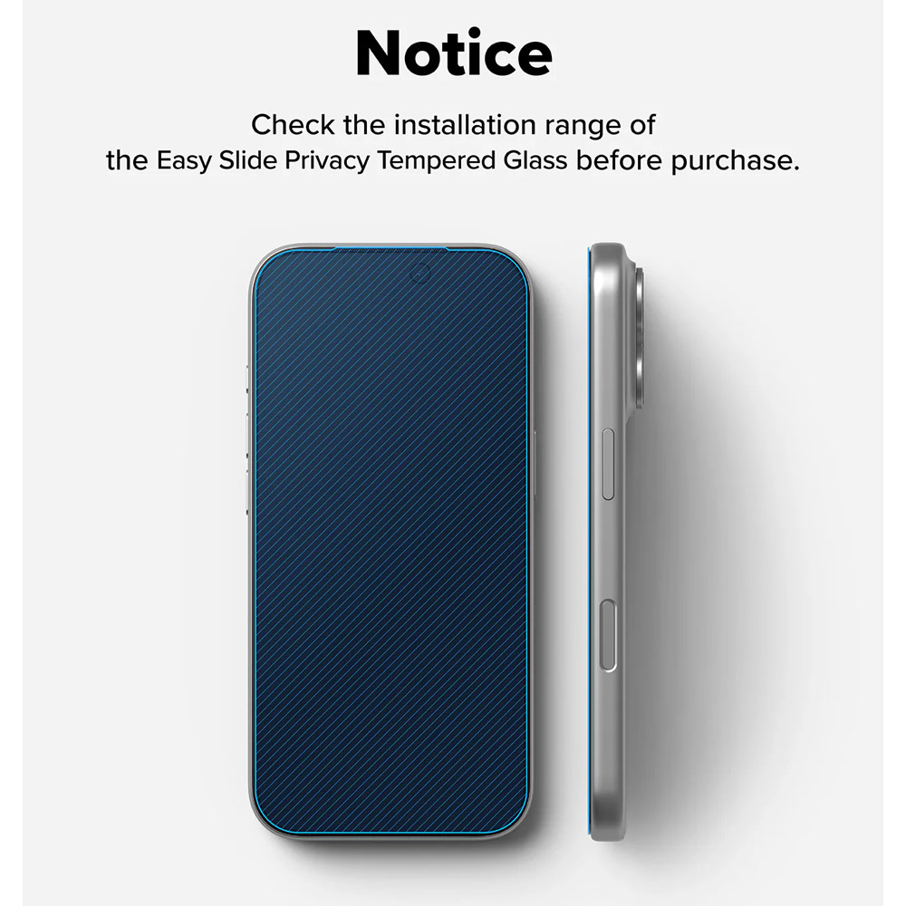 Picture of Apple iPhone 17 6.3 Screen Protector | Ringke Easy Slide Privacy Tempered Glass Screen Protector for iPhone 17 6.3  (Privacy) 2pcs