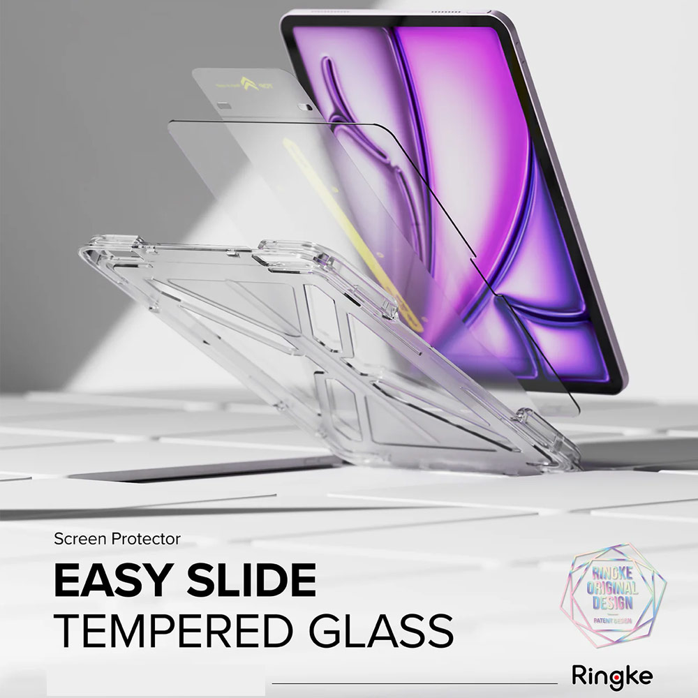 Picture of Apple iPad Air 11 M2 2024 Screen Protector | Ringke Easy Slide Tempered Glass Screen Protector for iPad Air 11" M2 6th Gen 2024 M3 2025 (Clear)