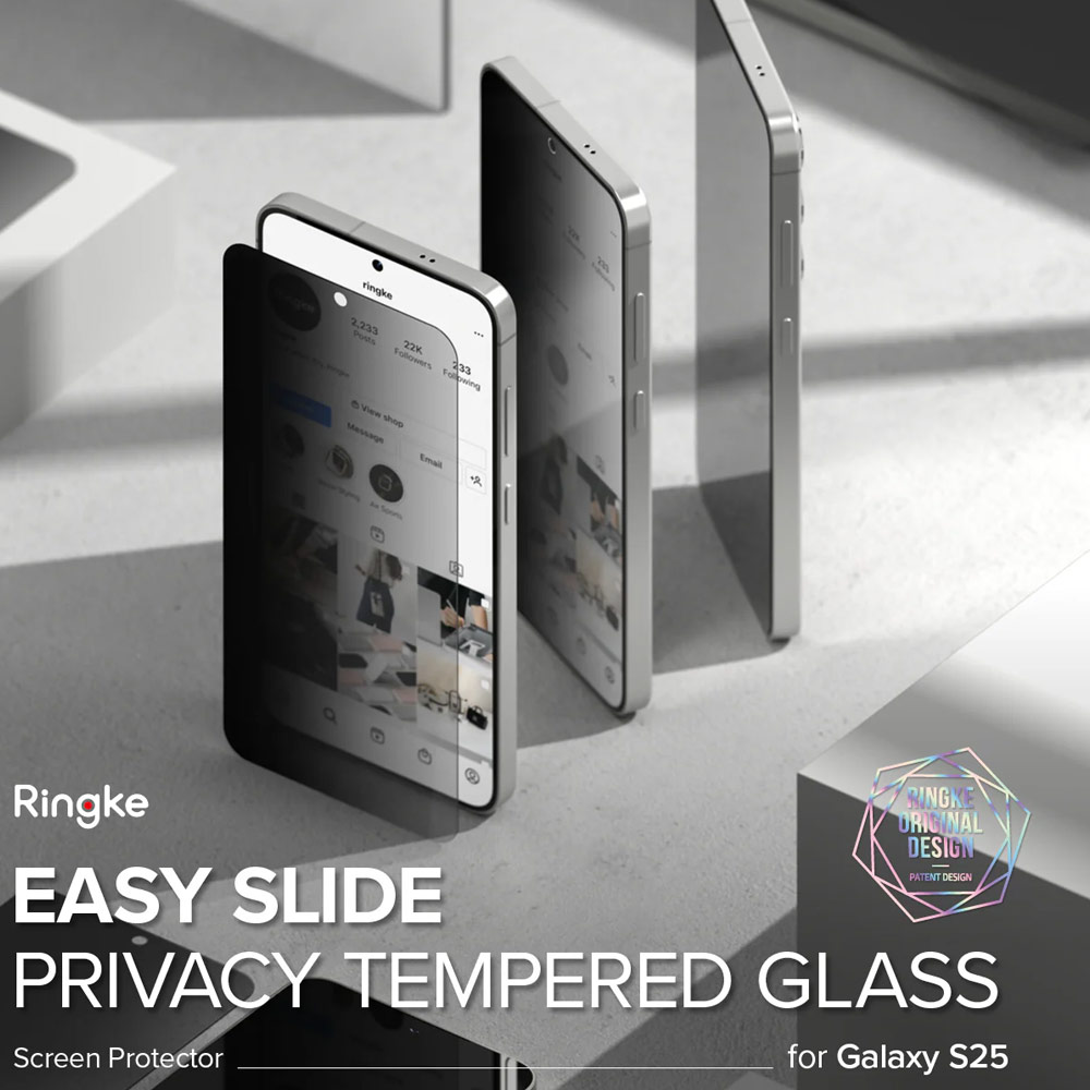 Picture of Samsung Galaxy S25 Screen Protector | Ringke Easy Slide Tempered Glass Screen Protector for Samsung Galaxy S25 (Privacy Anti Peep) 2pcs