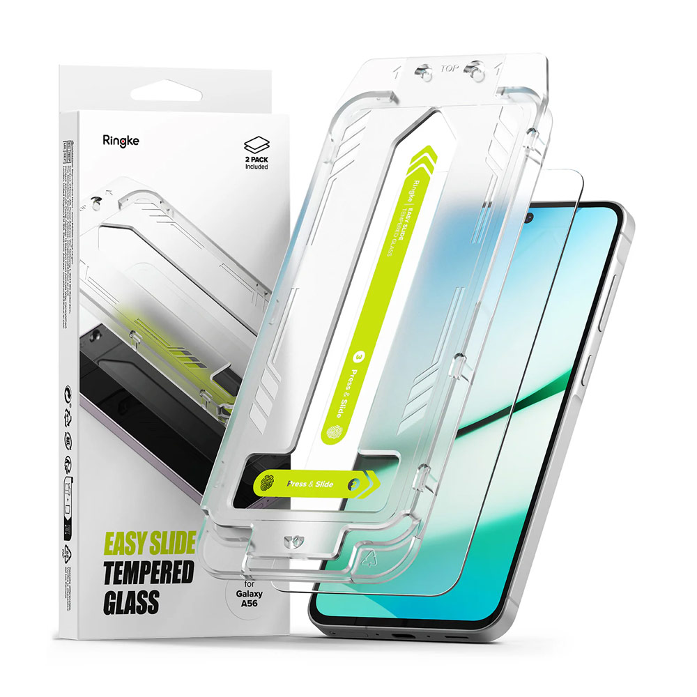 Picture of Samsung Galaxy A56 Screen Protector | Ringke Easy Slide Tempered Glass Screen Protector for Samsung Galaxy A56 (Clear) 2pcs