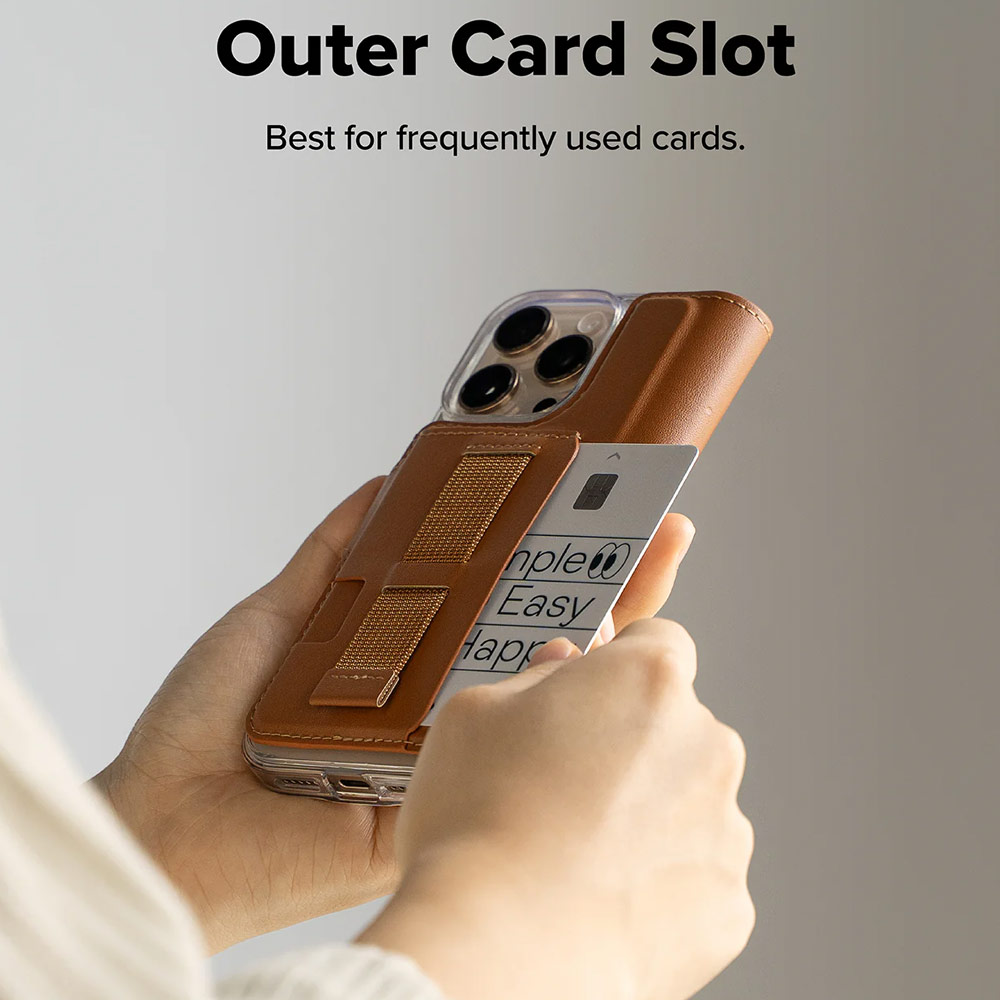 Picture of Apple iPhone 15 6.1  | Ringke Folio Grip Wallet Magnetic Flip Cover Card Holder for iPhone 16 Pro iPhone 16  (Brown)