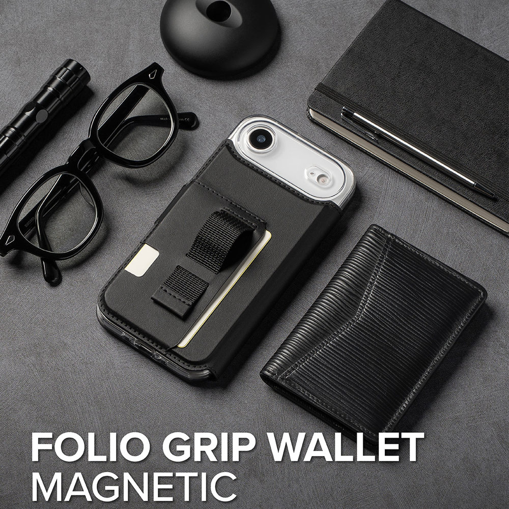 Picture of Apple iPhone Air 6.5 | Ringke Folio Grip Wallet Magnetic Storage capacity of 3 card slots and a large hidden pocket for iPhone 17 Air 6.5 (Black)