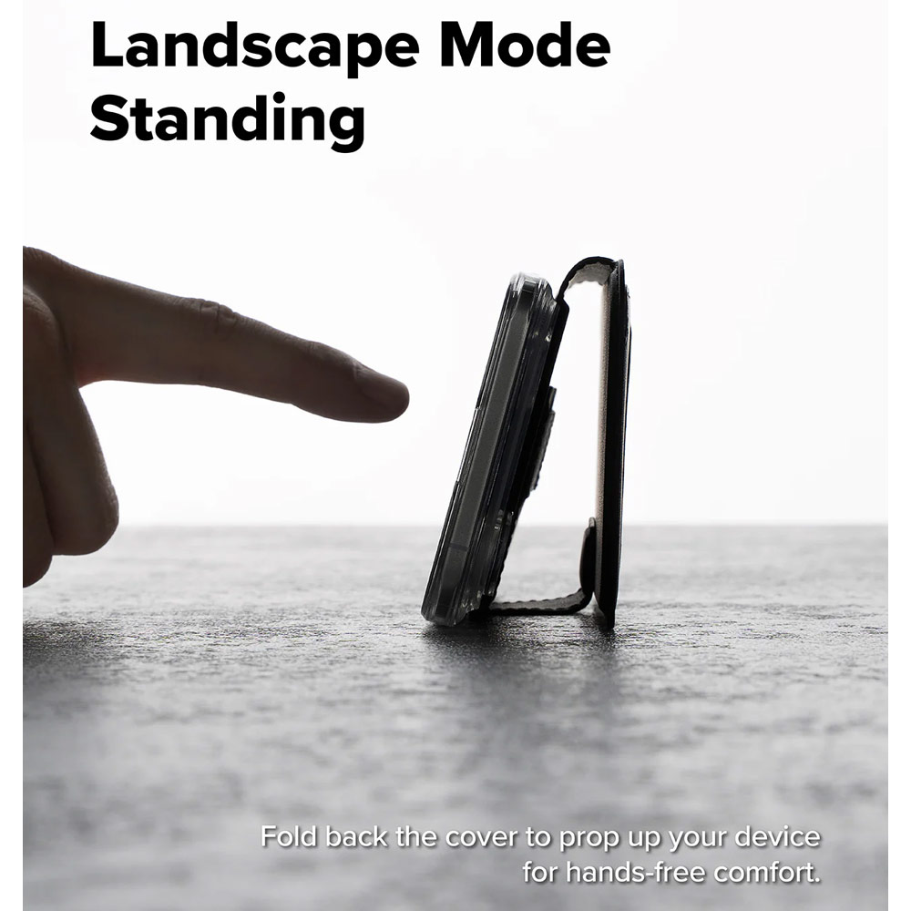 Picture of Apple iPhone Air 6.5 | Ringke Folio Grip Wallet Magnetic Storage capacity of 3 card slots and a large hidden pocket for iPhone 17 Air 6.5 (Black)