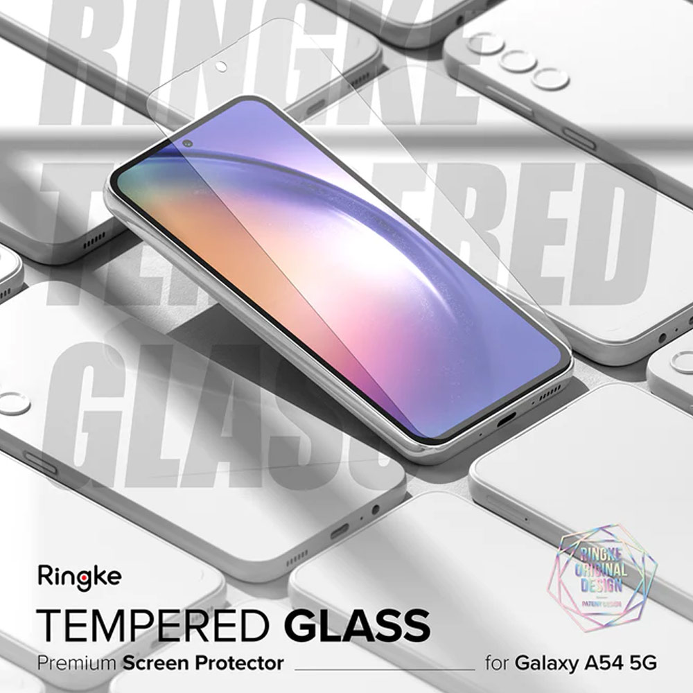 Picture of Samsung Galaxy A54 5G | Ringke Full Adhesive Full Cover Tempered Glass with Easy Installation Helper Tool for Samsung Galaxy A54 5G (Clear 2pcs)