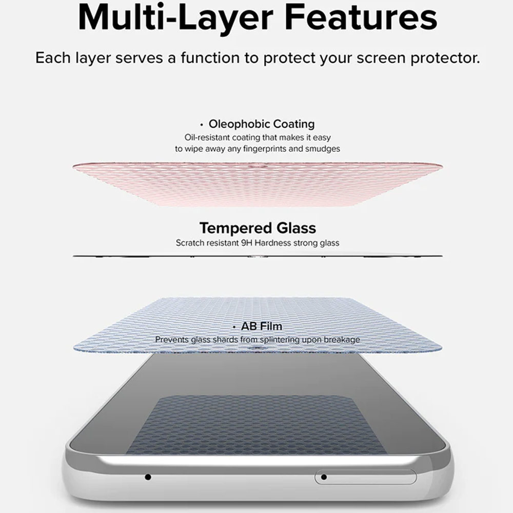 Picture of Samsung Galaxy A54 5G | Ringke Full Adhesive Full Cover Tempered Glass with Easy Installation Helper Tool for Samsung Galaxy A54 5G (Clear 2pcs)