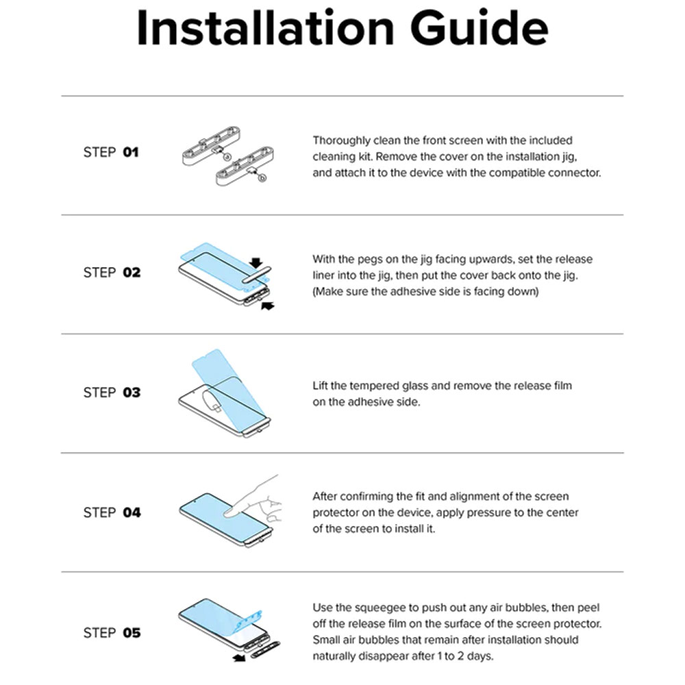 Picture of Samsung Galaxy A54 5G | Ringke Full Adhesive Full Cover Tempered Glass with Easy Installation Helper Tool for Samsung Galaxy A54 5G (Clear 2pcs)
