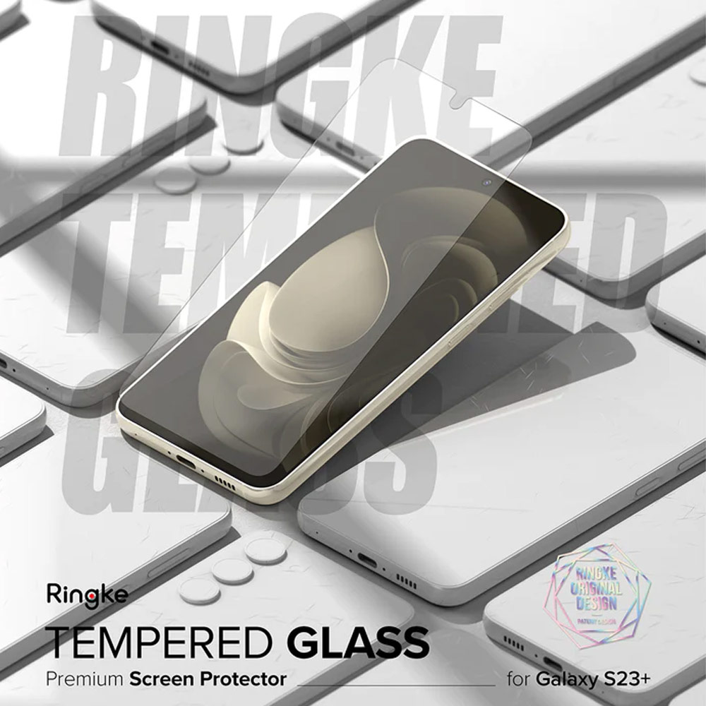 Picture of Samsung Galaxy S23 Plus Screen Protector | Ringke Full Cover Glass Tempered Glass Screen Protector with Installation Jig Tool for Samsung Galaxy S23 Plus (2pcs)