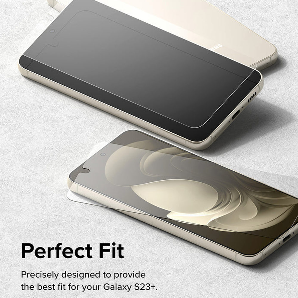 Picture of Samsung Galaxy S23 Plus Screen Protector | Ringke Full Cover Glass Tempered Glass Screen Protector with Installation Jig Tool for Samsung Galaxy S23 Plus (2pcs)