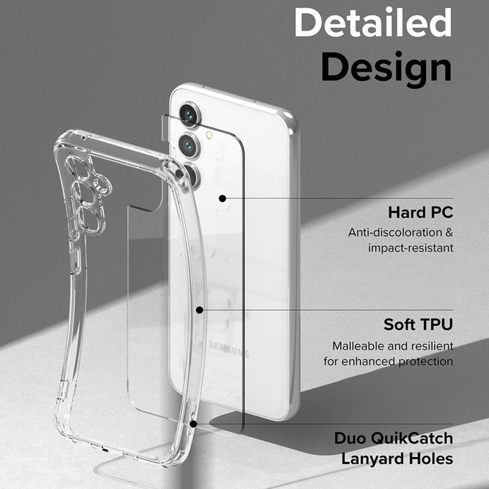 Picture of Samsung Galaxy A54 5G Case | Ringke Fusion Transparent Protection Case for Samsung Galaxy A54 5G (Matte Smoke Black)