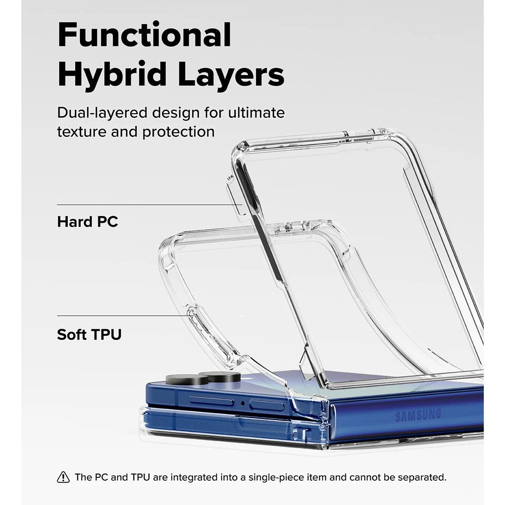 Picture of Samsung Galaxy Z Flip 7 Case | Ringke Fusion Protection Case with Strap Hole for Samsung Galaxy Z Flip 7 (Clear)