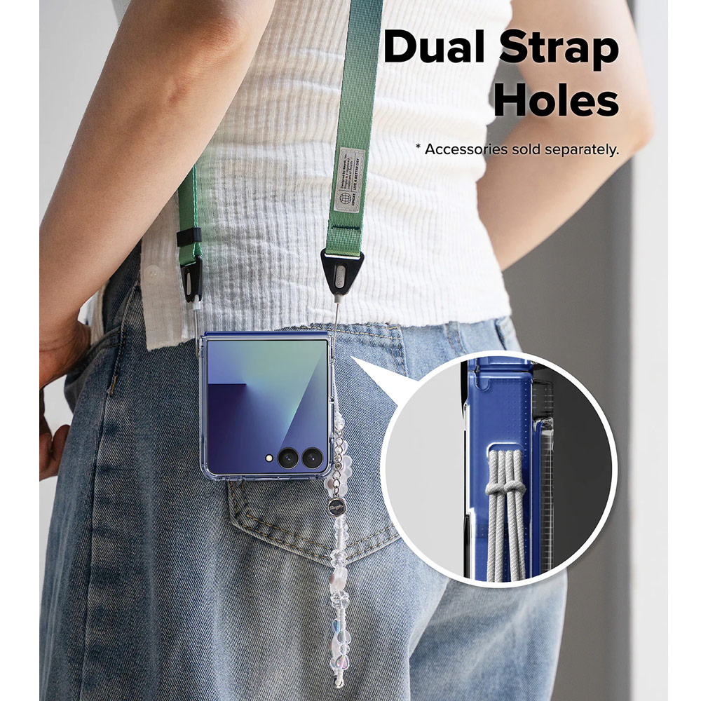 Picture of Samsung Galaxy Z Flip 7 Case | Ringke Fusion Protection Case with Strap Hole for Samsung Galaxy Z Flip 7 (Clear)