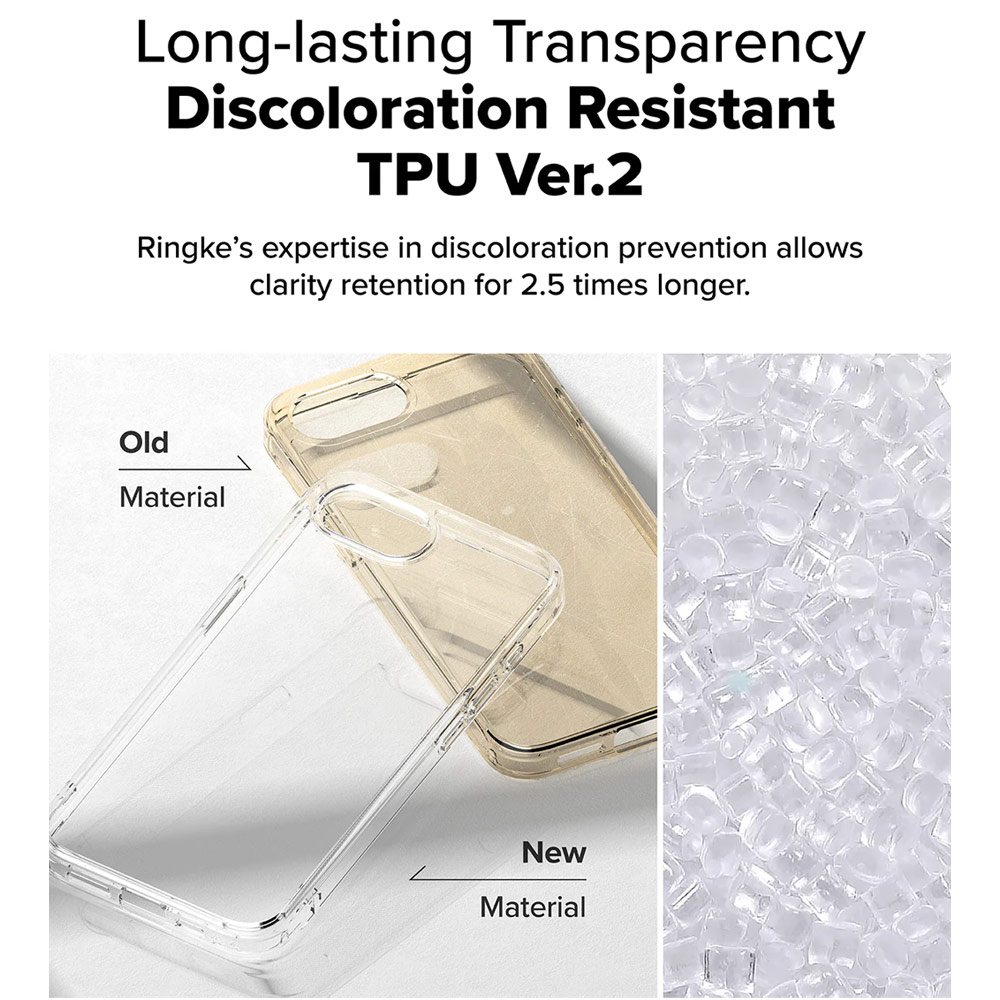 Picture of Apple iPhone 16e Case | Ringke Fusion Transparent Hybrid Protection Case for iPhone 16e (Clear)