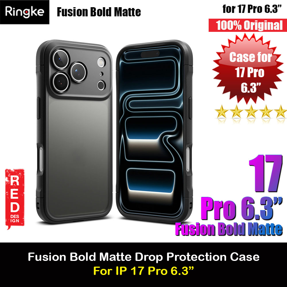 Picture of Ringke Fusion Bold Anti Finger Print Anti Slip Drop Protection Case for iPhone 17 Pro 6.3 (Matte Black) Apple iPhone 17 Pro 6.3- Apple iPhone 17 Pro 6.3 Cases, Apple iPhone 17 Pro 6.3 Covers, iPad Cases and a wide selection of Apple iPhone 17 Pro 6.3 Accessories in Malaysia, Sabah, Sarawak and Singapore 