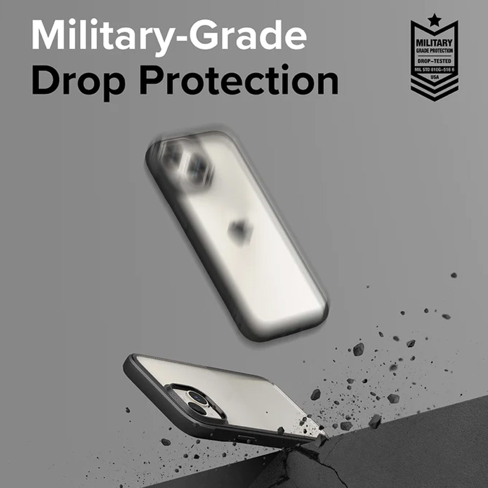 Picture of Apple iPhone 15 6.1 Case | Ringke Fusion Bold Anti Yellow Back Plate Drop Protection Case for Apple iPhone 15 6.1 (Matte Gray)