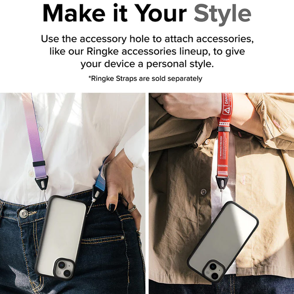 Picture of Apple iPhone 15 6.1 Case | Ringke Fusion Bold Anti Yellow Back Plate Drop Protection Case for Apple iPhone 15 6.1 (Matte Gray)