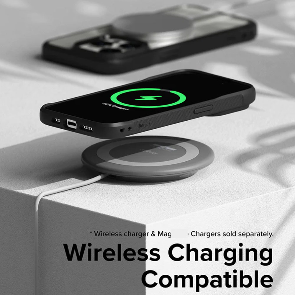 Picture of Apple iPhone 15 Pro Max 6.7 Case | Ringke Fusion Bold Anti Yellow Back Plate Drop Protection Case for Apple iPhone 15 Pro Max 6.7 (Matte Gray)