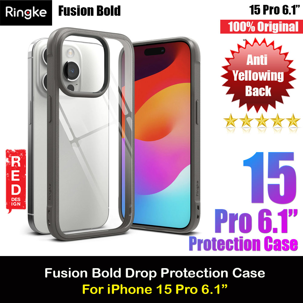 Picture of Ringke Fusion Bold Anti Yellow Back Plate Drop Protection Case for Apple iPhone 15 Pro 6.1 (Grey) Apple iPhone 15 Pro 6.1- Apple iPhone 15 Pro 6.1 Cases, Apple iPhone 15 Pro 6.1 Covers, iPad Cases and a wide selection of Apple iPhone 15 Pro 6.1 Accessories in Malaysia, Sabah, Sarawak and Singapore 