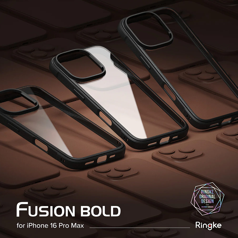 Picture of Apple iPhone 16 Pro Max 6.9 Case | Ringke Fusion Bold Anti Yellow Back Plate Drop Protection Case for Apple iPhone 16 Pro Max 6.9 (Black)