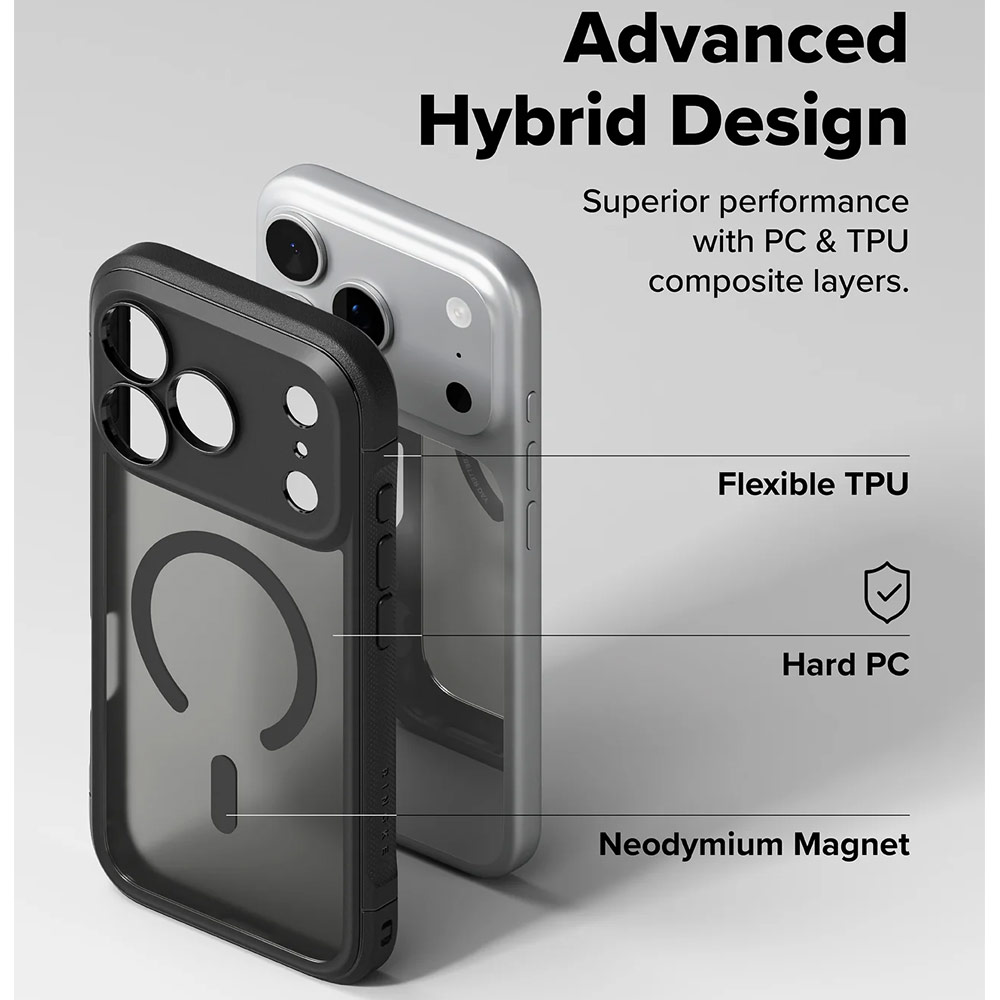 Picture of Apple iPhone 17 Pro Max 6.9 Case | Ringke Fusion Bold Magnetic Anti Finger Print Anti Slip Drop Protection Case for iPhone 17 Pro Max 6.9 (Matte Black)