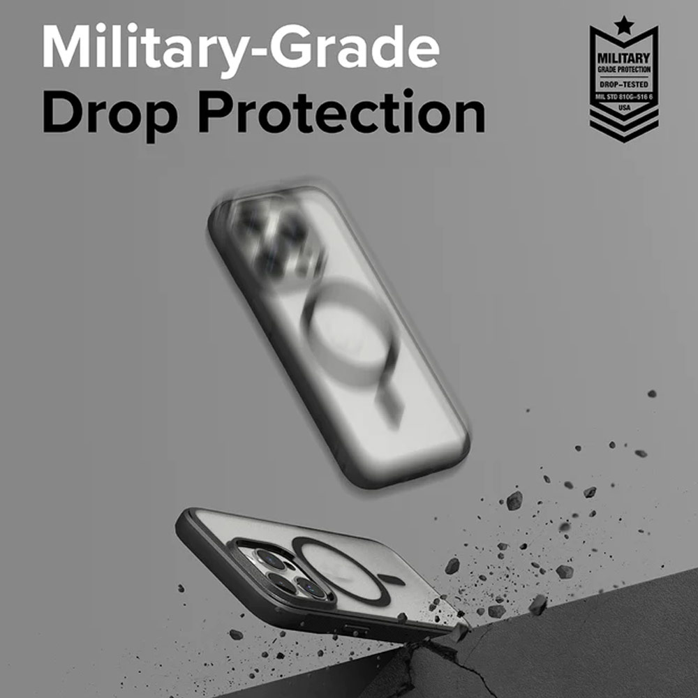 Picture of Apple iPhone 15 Pro Max 6.7 Case | Ringke Fusion Bold Magnetic Anti Yellow Back Plate Drop Protection Case for iPhone 15 Pro Max 6.7 (Matte Black)