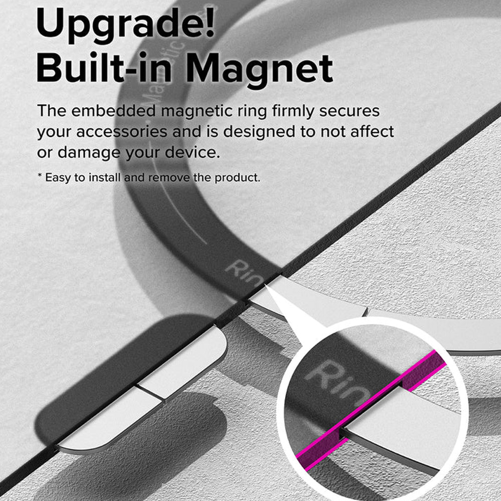 Picture of Apple iPhone 15 Pro Max 6.7 Case | Ringke Fusion Bold Magnetic Anti Yellow Back Plate Drop Protection Case for iPhone 15 Pro Max 6.7 (Matte Black)