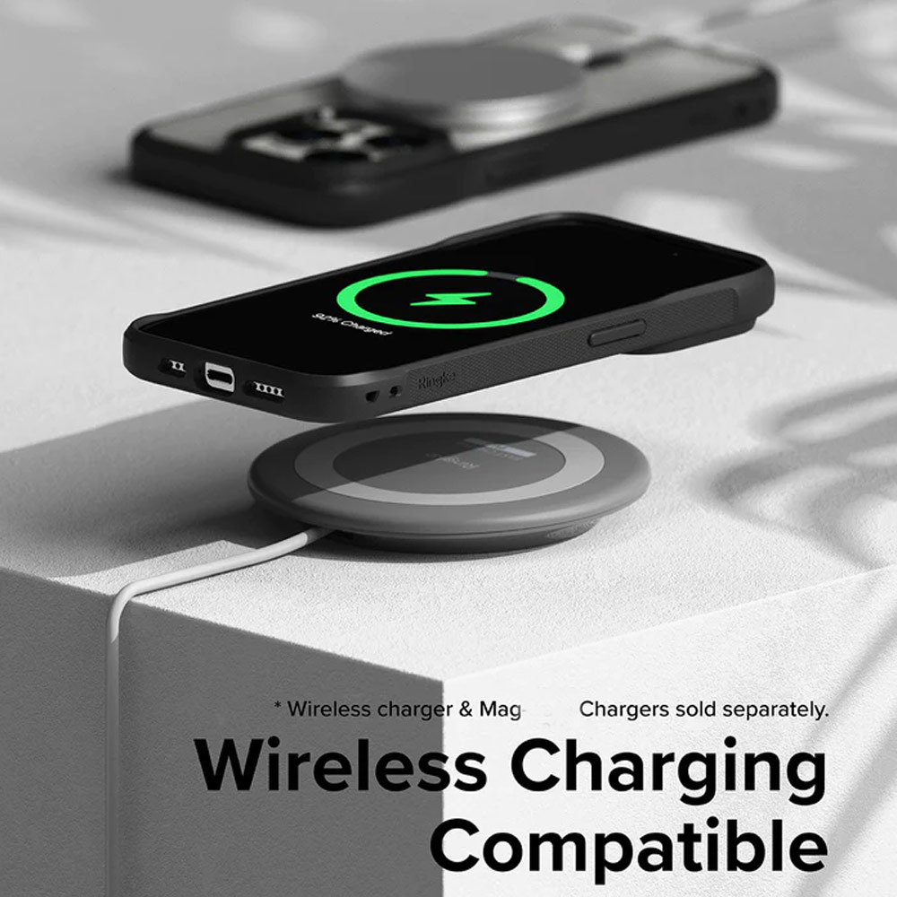 Picture of Apple iPhone 15 Pro Max 6.7 Case | Ringke Fusion Bold Magnetic Anti Yellow Back Plate Drop Protection Case for iPhone 15 Pro Max 6.7 (Matte Black)