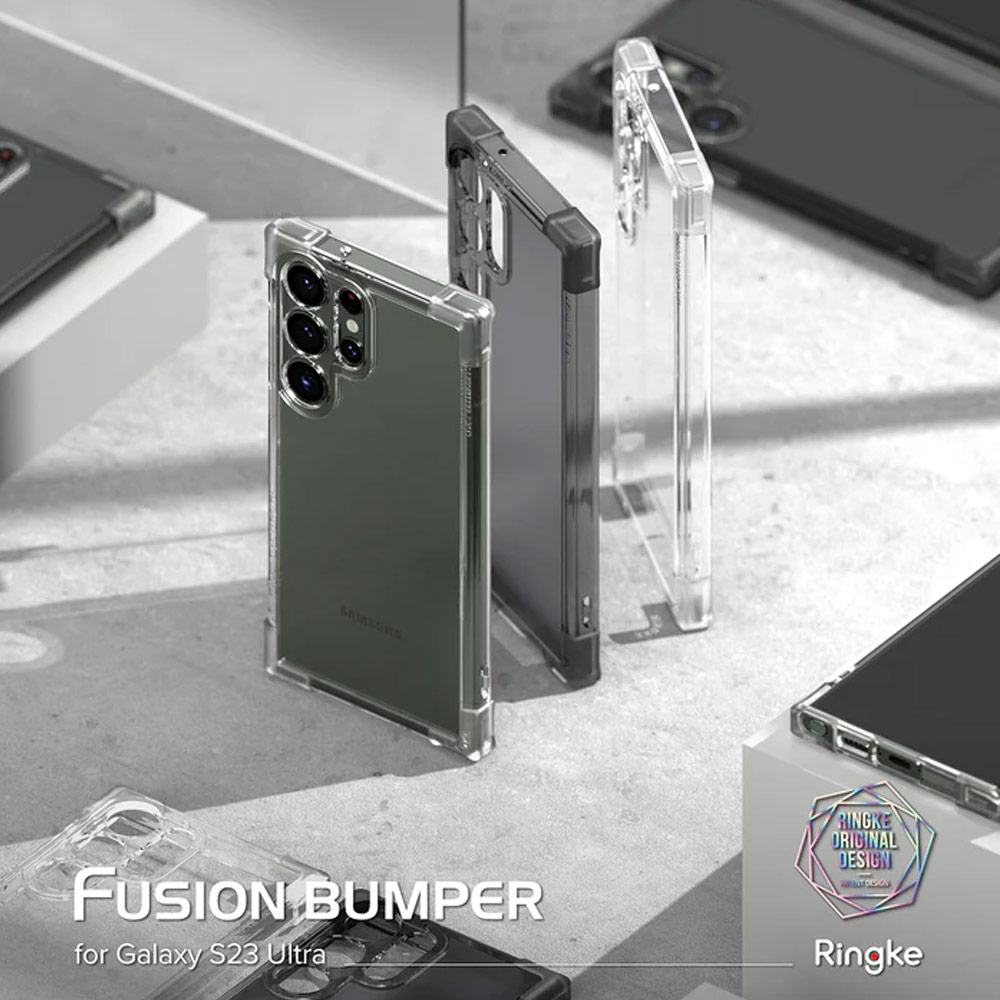 Picture of Samsung Galaxy S23 Ultra Case | Ringke Fusion Bumper Reinforced Corner Bumpers Impact Drop Protection Case for Samsung Galaxy S23 Ultra (Clear)