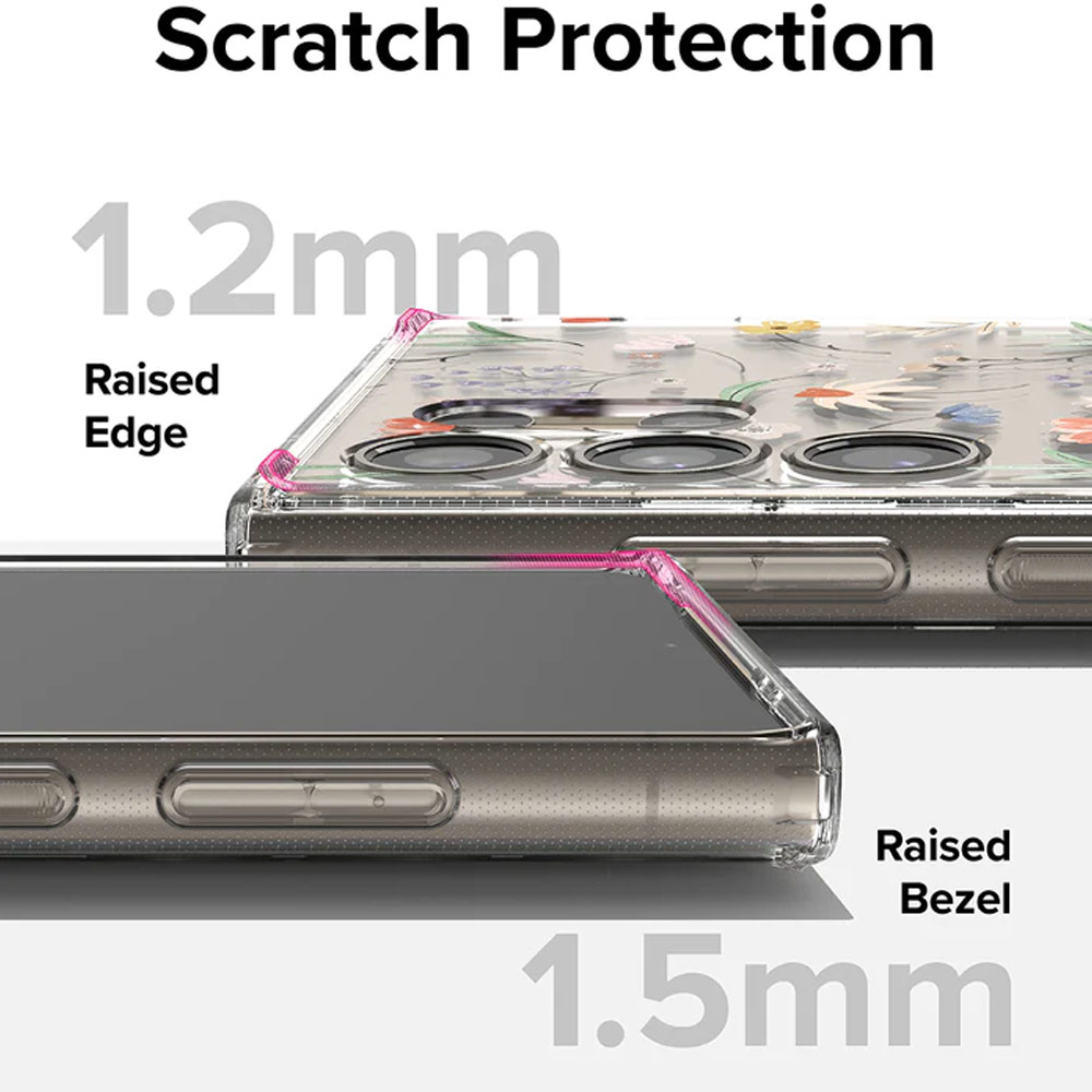 Picture of Samsung Galaxy S24 Ultra Case | Ringke Fusion Design Drop Protection Case for Samsung Galaxy S24 Ultra 6.8 (Dry Flowers)