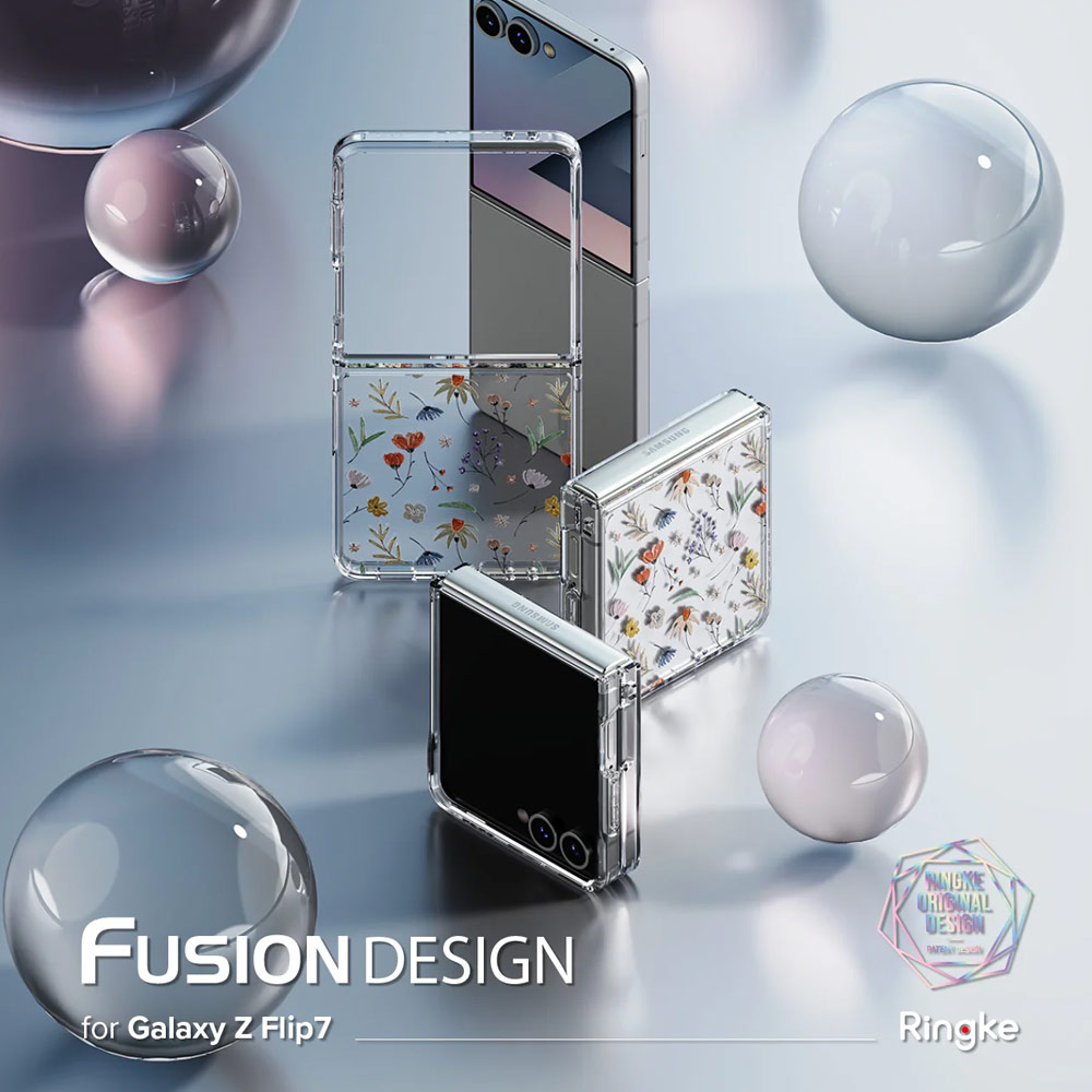 Picture of Samsung Galaxy Z Flip 7 Case | Ringke Fusion Design Protection Case with Strap Hole for Samsung Galaxy Z Flip 7 (Dry Flowers)