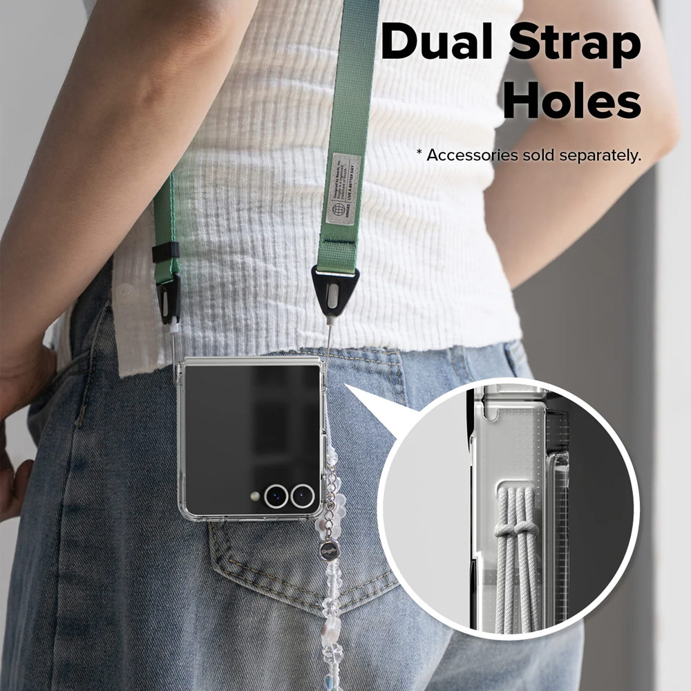 Picture of Samsung Galaxy Z Flip 7 Case | Ringke Fusion Design Protection Case with Strap Hole for Samsung Galaxy Z Flip 7 (Dry Flowers)