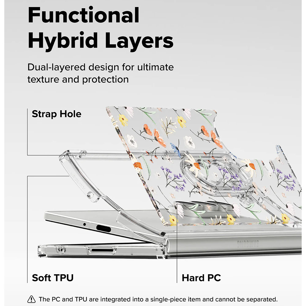Picture of Samsung Galaxy Z Fold 7 Case | Ringke Fusion Design Protection Case with Strap Hole for Samsung Galaxy Z Fold 7 (Dry Flower)