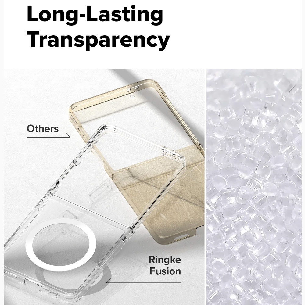 Picture of Samsung Galaxy Z Flip 7 Case | Ringke Fusion Magnetic Protection Case with Strap Hole for Samsung Galaxy Z Flip 7 (Clear)