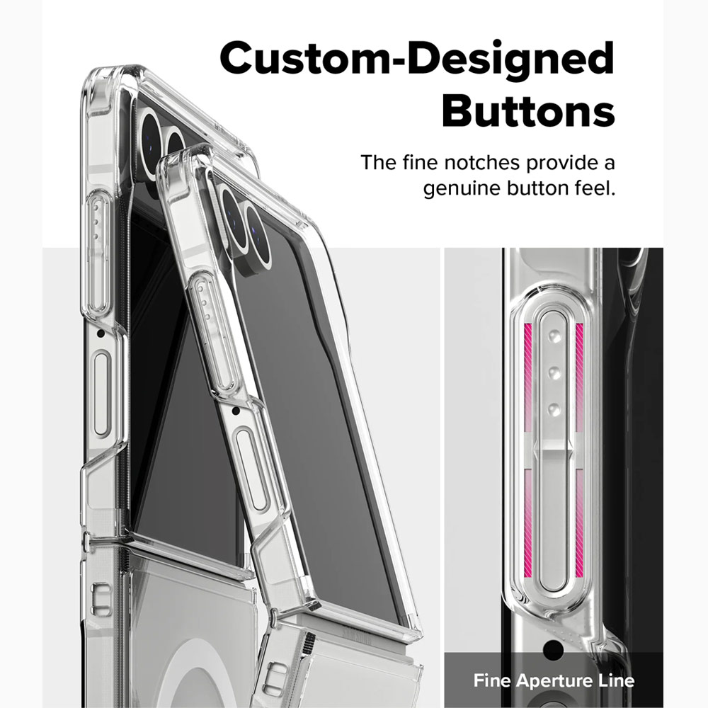 Picture of Samsung Galaxy Z Flip 7 Case | Ringke Fusion Magnetic Protection Case with Strap Hole for Samsung Galaxy Z Flip 7 (Clear)