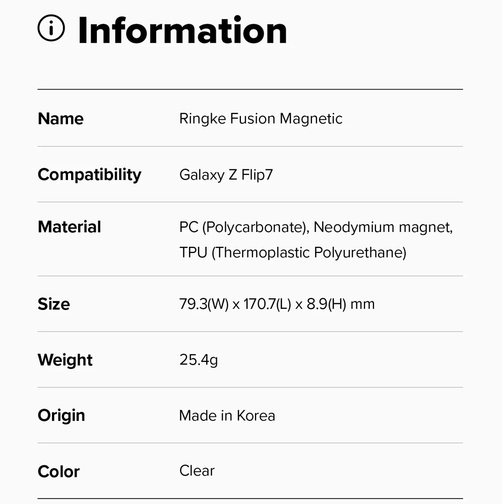 Picture of Samsung Galaxy Z Flip 7 Case | Ringke Fusion Magnetic Protection Case with Strap Hole for Samsung Galaxy Z Flip 7 (Clear)