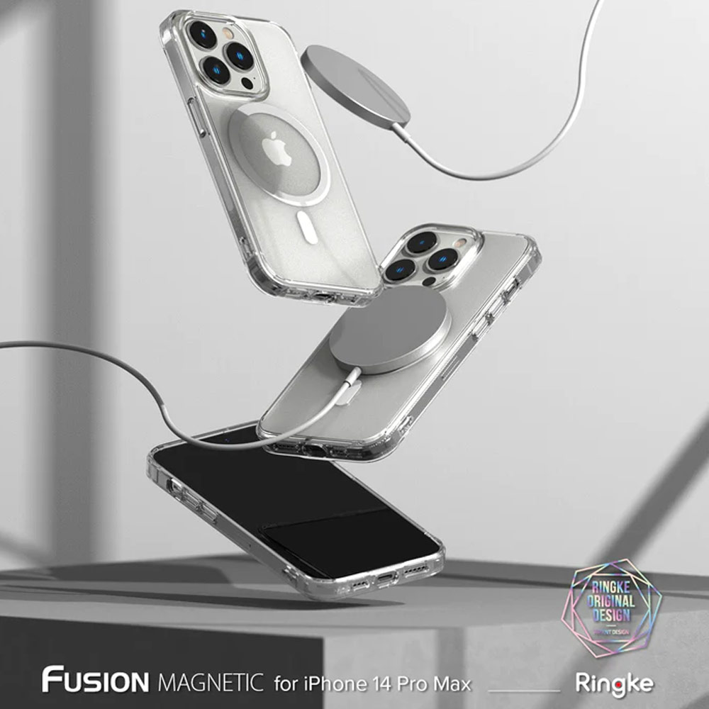 Picture of Apple iPhone 14 Pro Max 6.7 Case | Ringke Fusion Magnetic Matte Protection Case Magsafe Compatible for Apple iPhone 14 Pro Max 6.7 (Matte Clear)