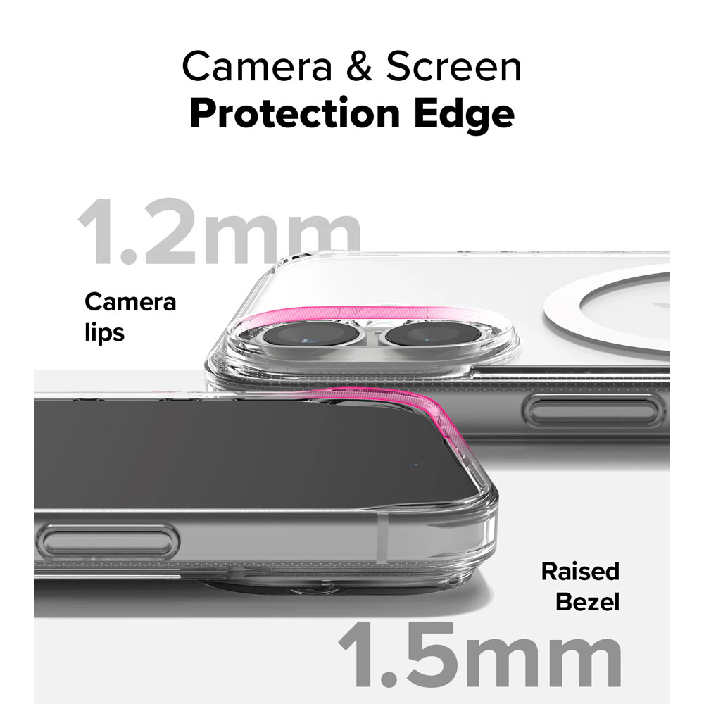Picture of Apple iPhone 16 6.1 Case | Ringke Fusion Magnetic Slim Drop Protection Case Magsafe Compatible for  iPhone 16 6.1 (Clear)