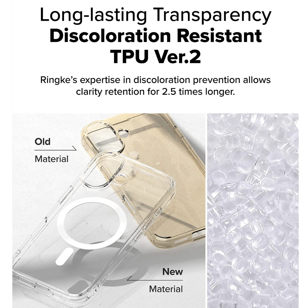 Picture of Apple iPhone 16 6.1 Case | Ringke Fusion Magnetic Slim Drop Protection Case Magsafe Compatible for  iPhone 16 6.1 (Clear)