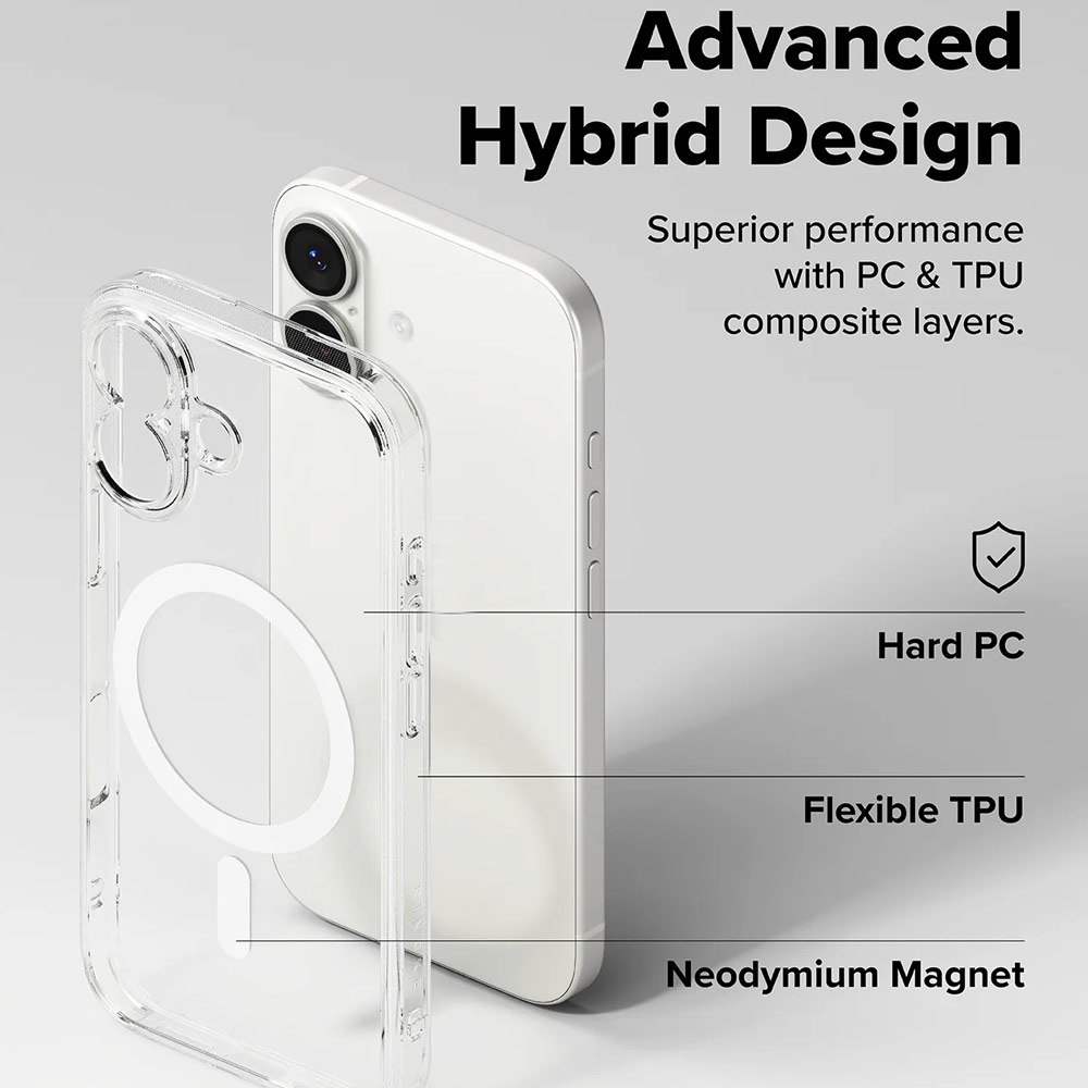 Picture of Apple iPhone 17 6.3 Case | Ringke Fusion Magnetic Slim Drop Protection Case Magsafe Compatible for  iPhone 17 6.3 (Clear)