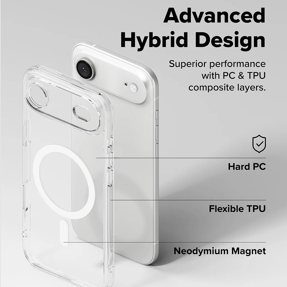 Picture of Apple iPhone Air 6.5 Case | Ringke Fusion Magnetic Slim Drop Protection Case Magsafe Compatible for  iPhone Air 6.5 (Clear)