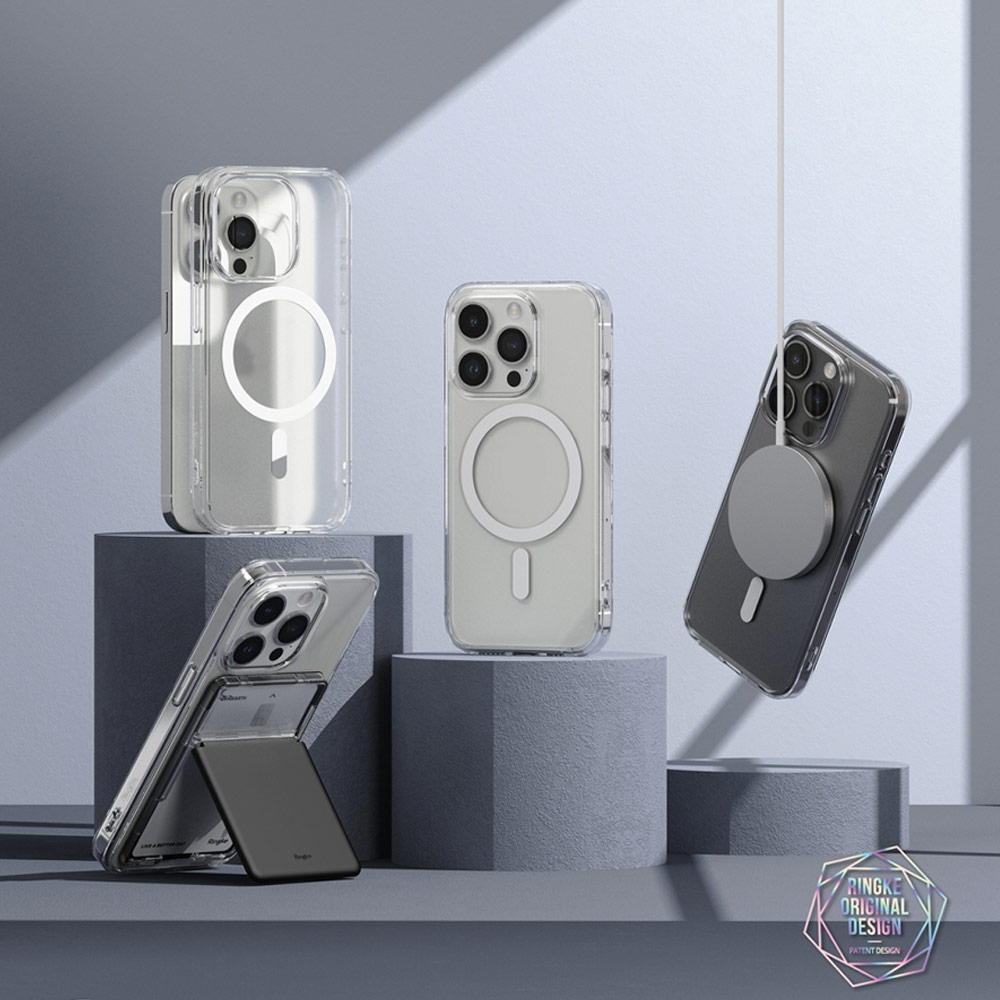 Picture of Apple iPhone 15 6.1 Case | Ringke Fusion Magnetic Matte Slim Drop Protection Case Magsafe Compatible for Apple iPhone 15 6.1 (Matte Clear)