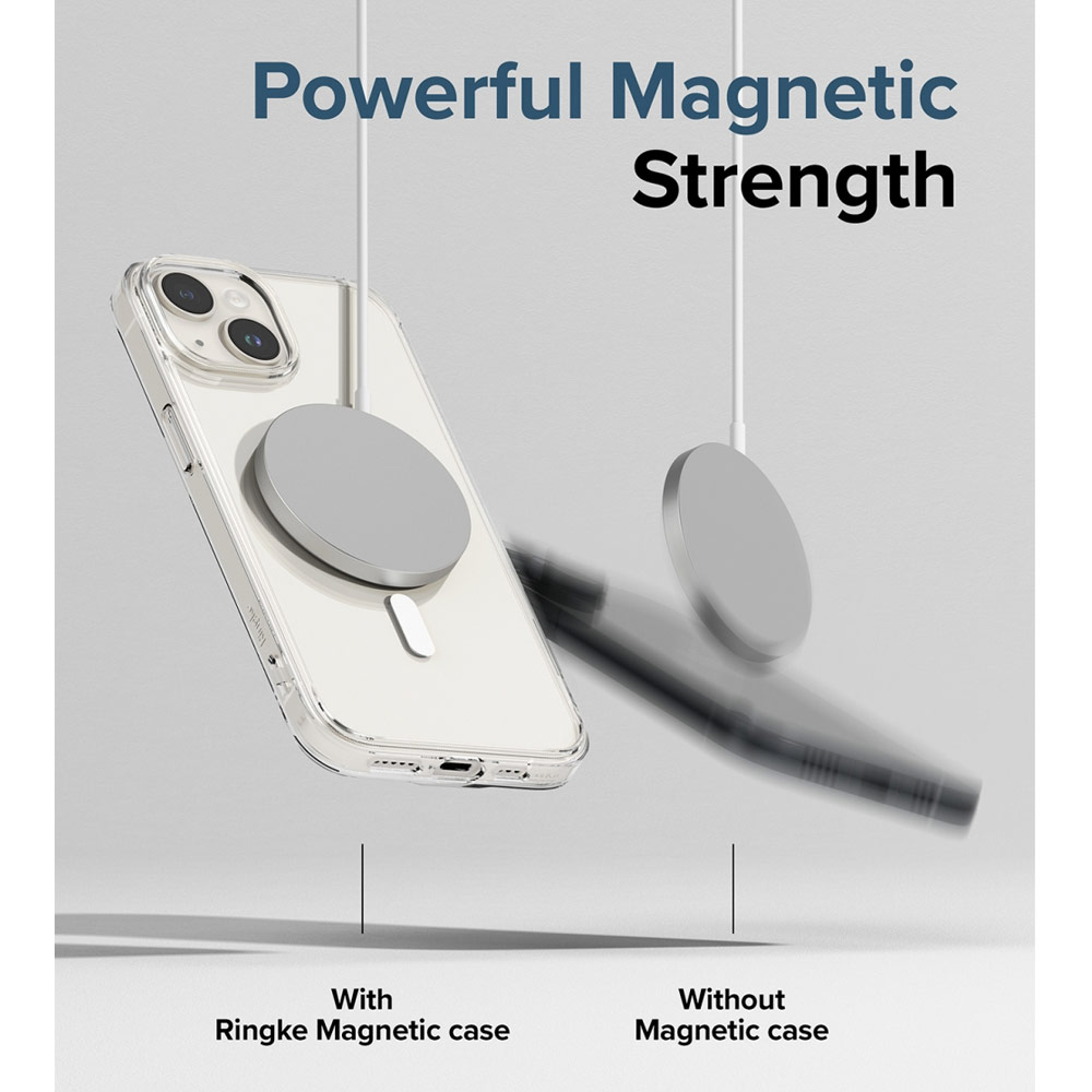 Picture of Apple iPhone 15 6.1 Case | Ringke Fusion Magnetic Matte Slim Drop Protection Case Magsafe Compatible for Apple iPhone 15 6.1 (Matte Clear)