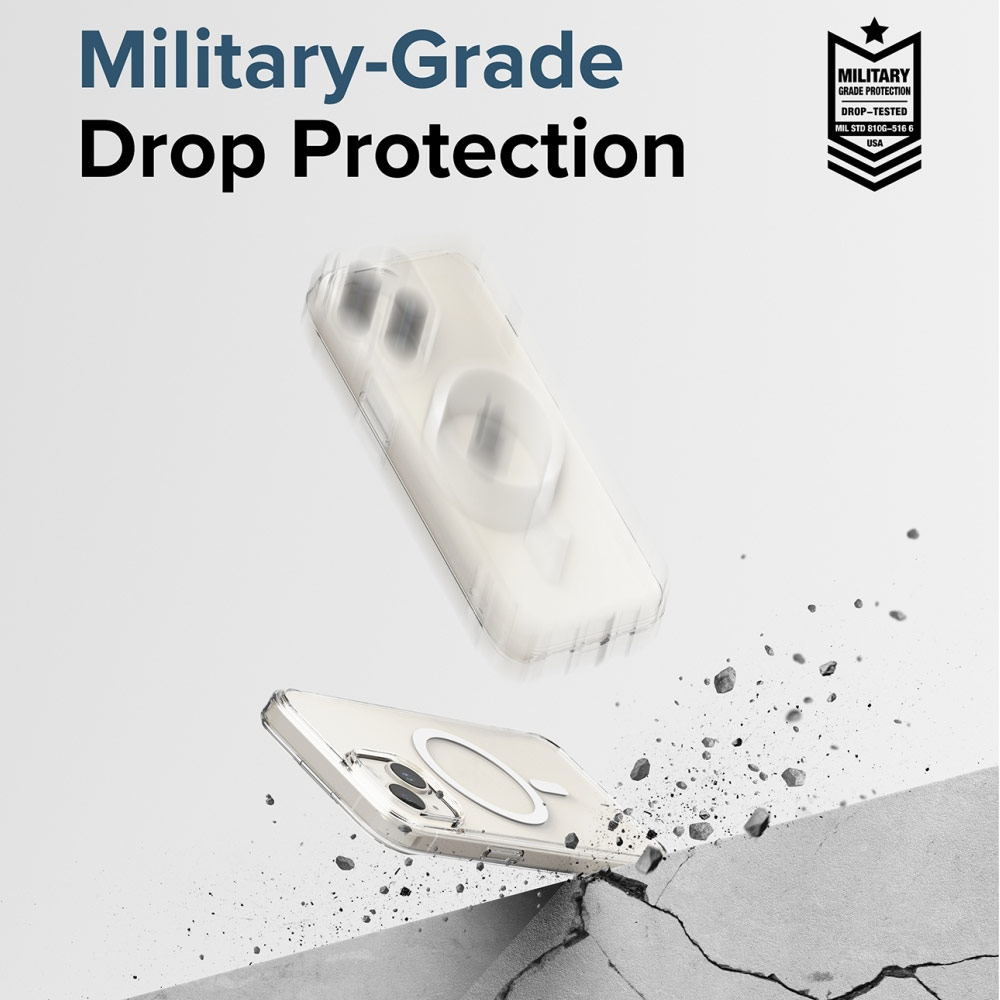 Picture of Apple iPhone 15 6.1 Case | Ringke Fusion Magnetic Matte Slim Drop Protection Case Magsafe Compatible for Apple iPhone 15 6.1 (Matte Clear)