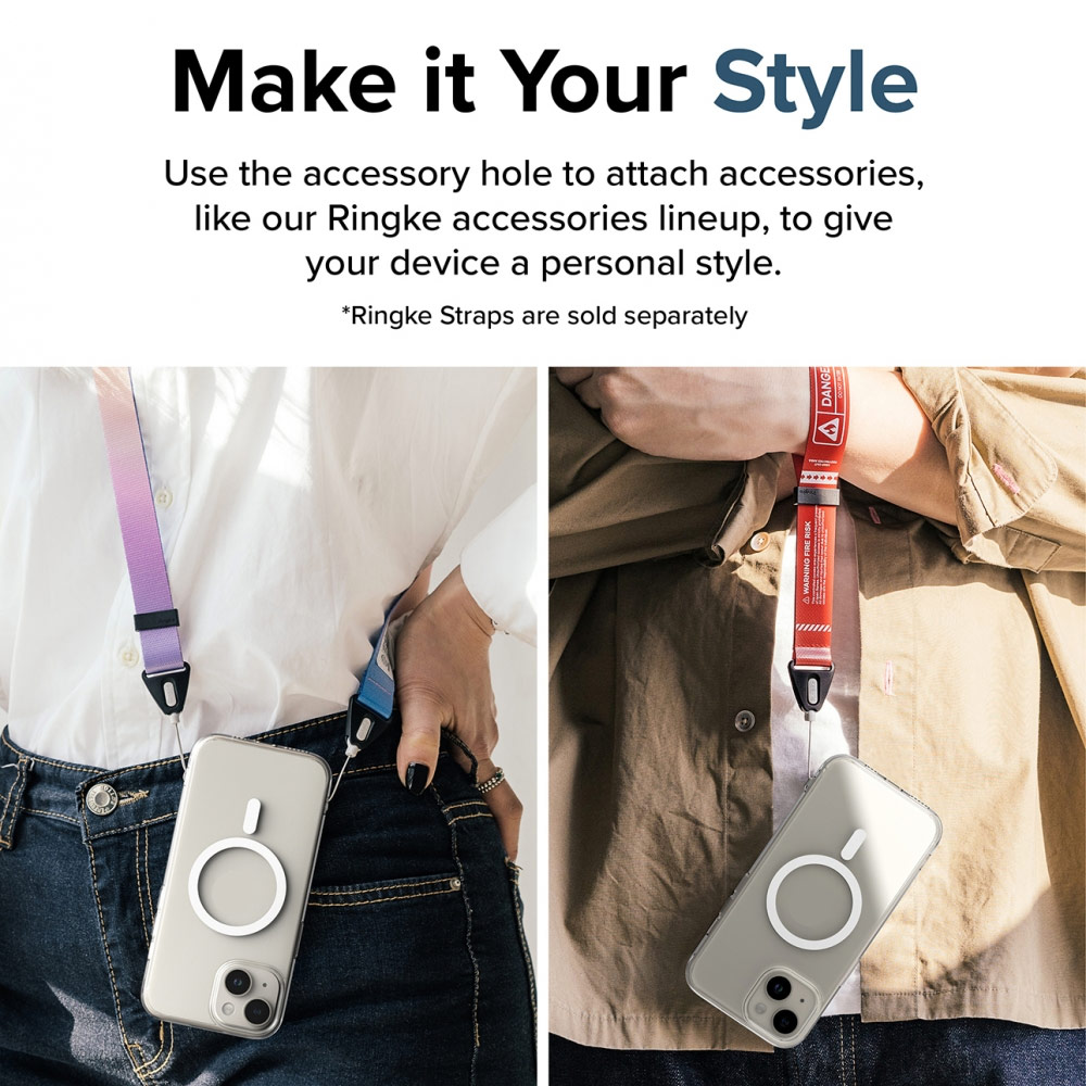 Picture of Apple iPhone 15 6.1 Case | Ringke Fusion Magnetic Matte Slim Drop Protection Case Magsafe Compatible for Apple iPhone 15 6.1 (Matte Clear)